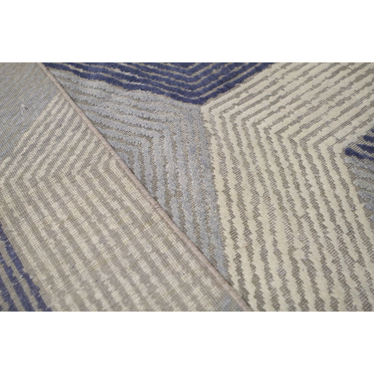 Bokara Rug Co., Inc. HandKnotted HighQuality Blue and Silver Area Rug